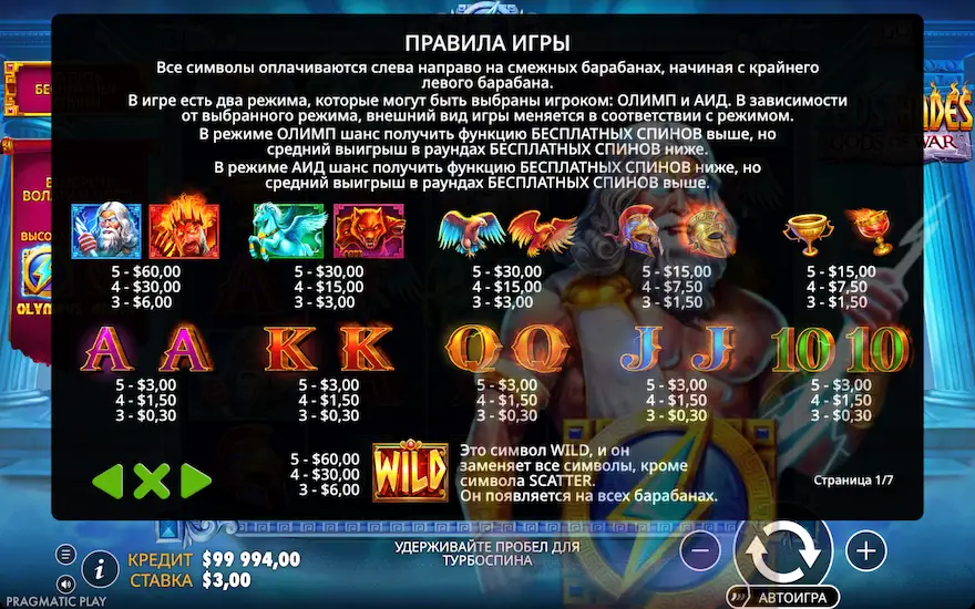 Как играть в слот Zeus vs Hades - Gods of War